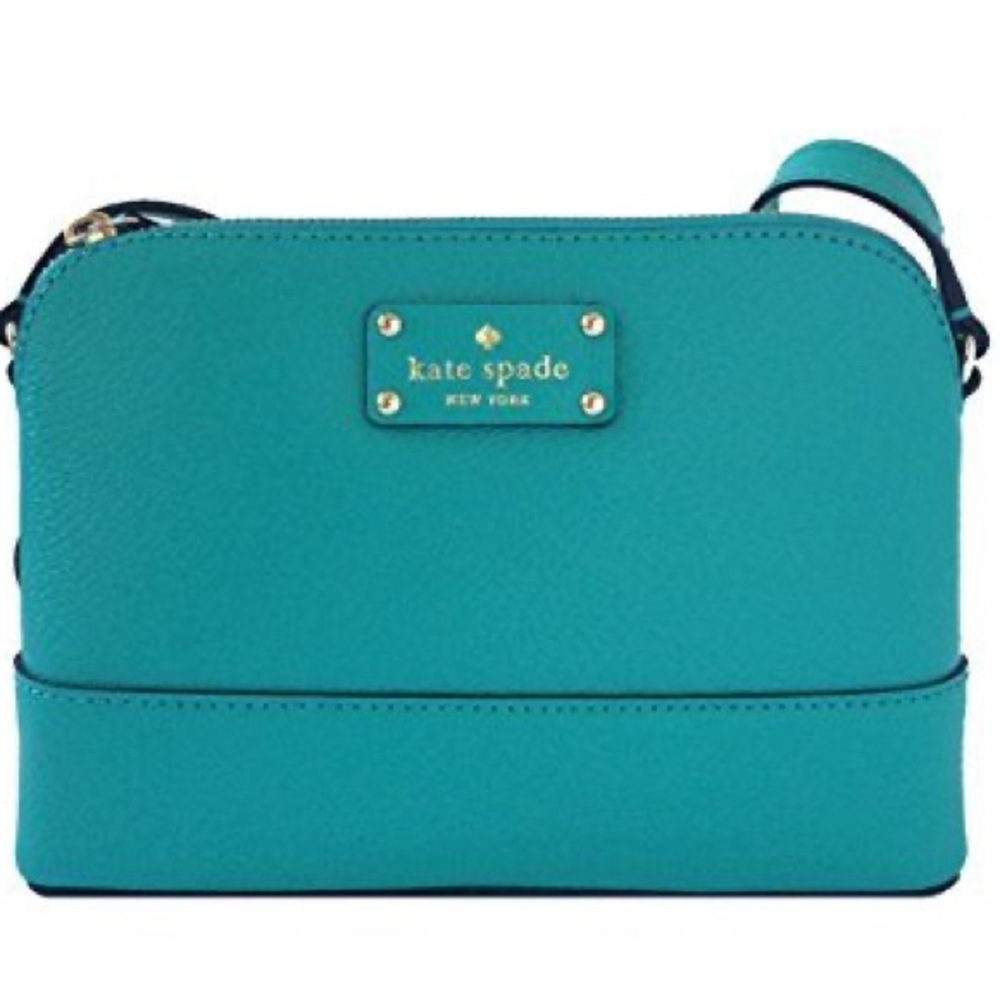 Kate Spade Wellesley Hanna Leather Handbag Shoulder Bag Crossbody (Blue)